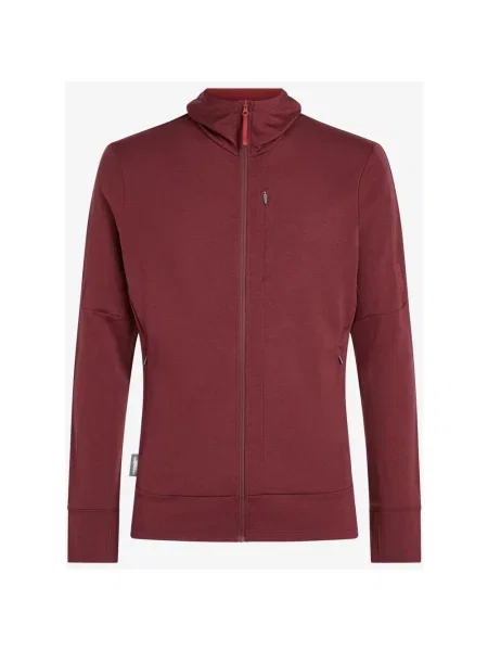 Bluza z kapturem icebreaker merino quantum full zip bordowy S czerwona