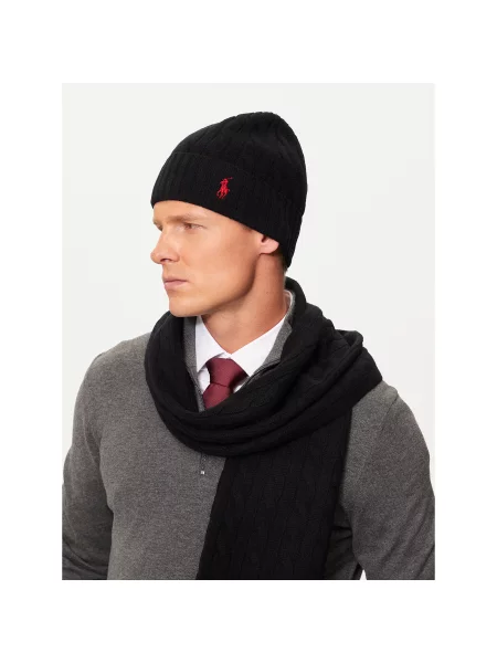 Шерстяная шапка Polo Ralph Lauren черная