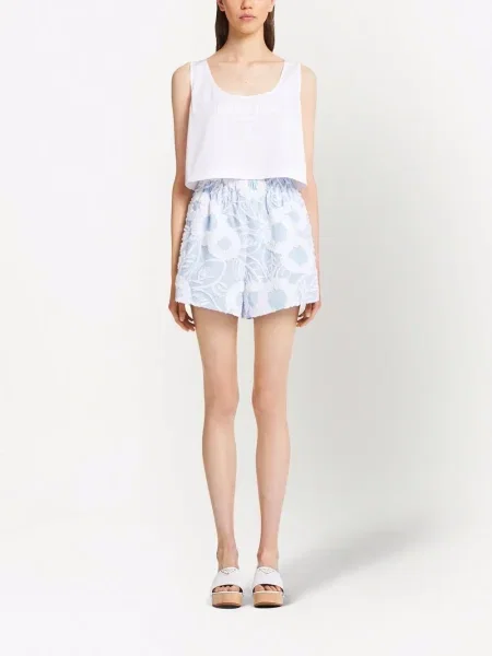 Pantaloni scurți Prada cu model floral albastru