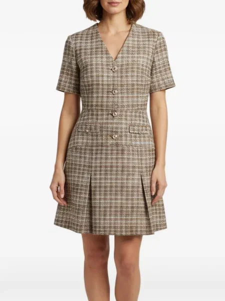 Rochie mini Maje din tweed maro