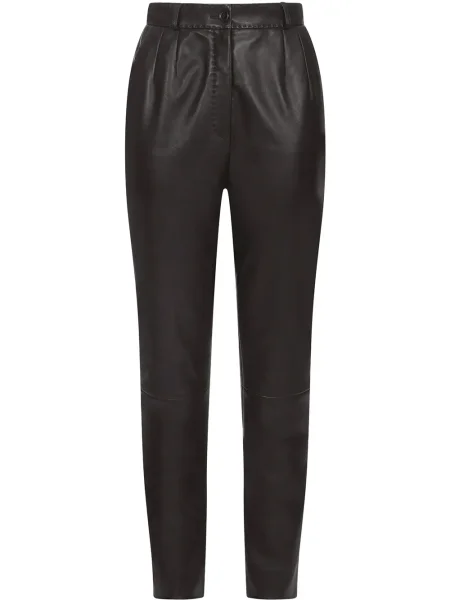 Pantaloni Dolce & Gabbana din piele negru