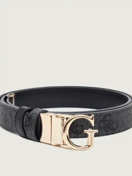 GUESS Curea Leona gri metalic negru
