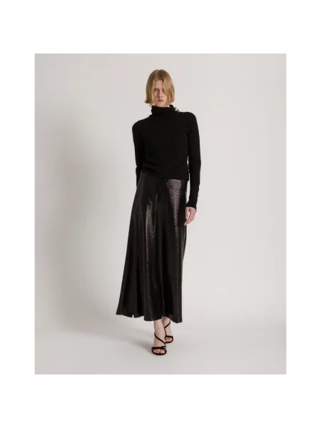Sweter z golfem Alberta Ferretti z kaszmiru czarny