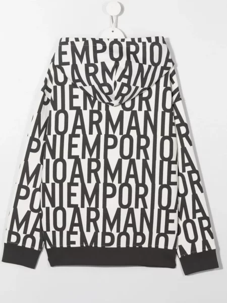 Bluza z kapturem dziecięca Emporio Armani biała