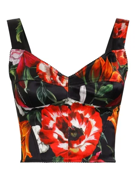 Top Dolce & Gabbana cu model floral cu imagine negru