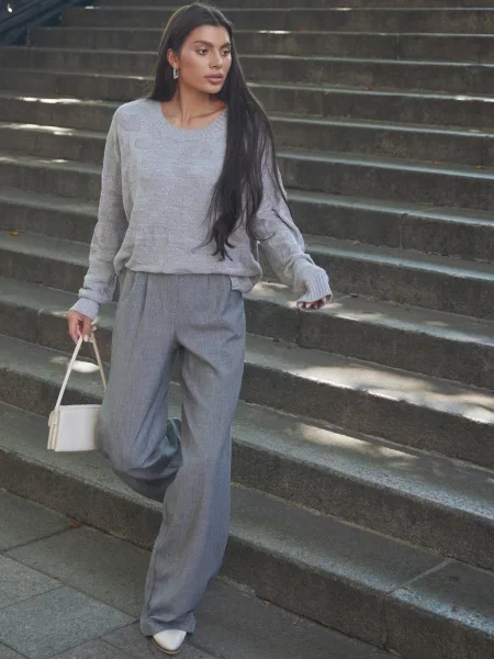 Штани класичні Seventeen світло-сірий вовна/віскоза сірі