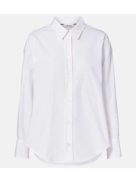 Top S Max Mara popelinowy biały
