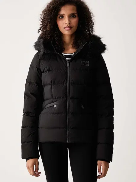 Tommy Jeans geacă cu puf pentru femei negru
