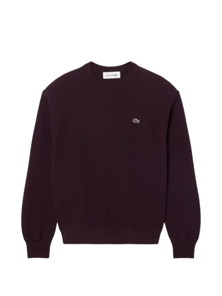 Pulover Lacoste cu decolteu rotund maro
