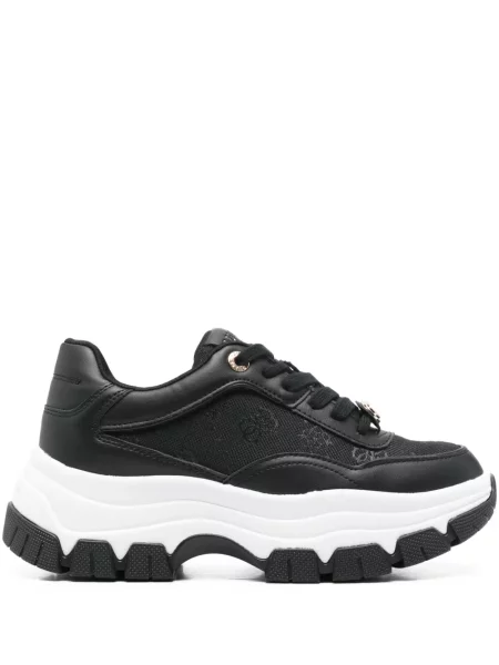 Sneakerși Guess cu autograf negru