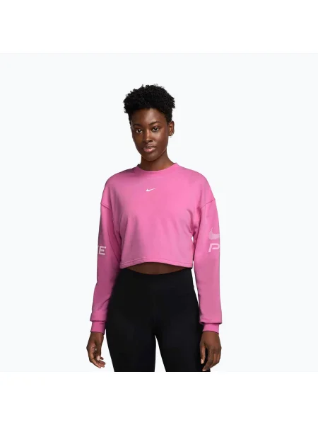 Nike Krótka Bluza Nierozpinana Pro Dri-Fit rosa różowa