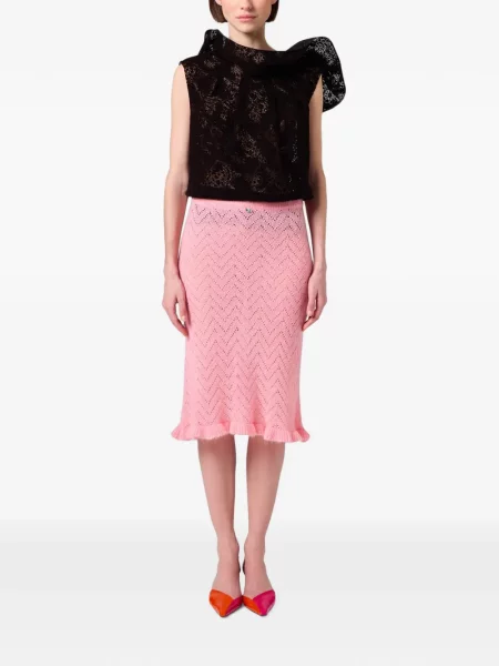 Fustă midi Msgm tricotate roz