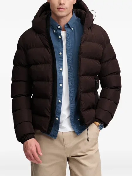 Bunda Superdry s kapucí hnědá