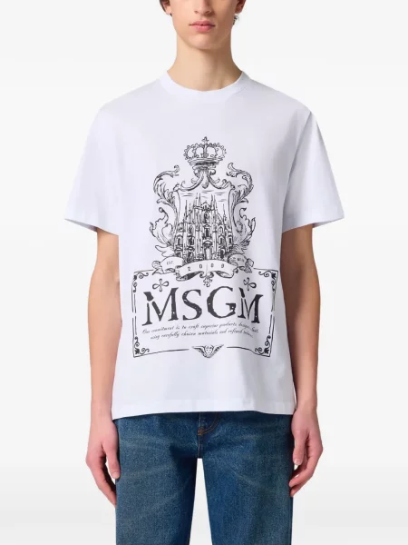Tricou Msgm cu imagine alb