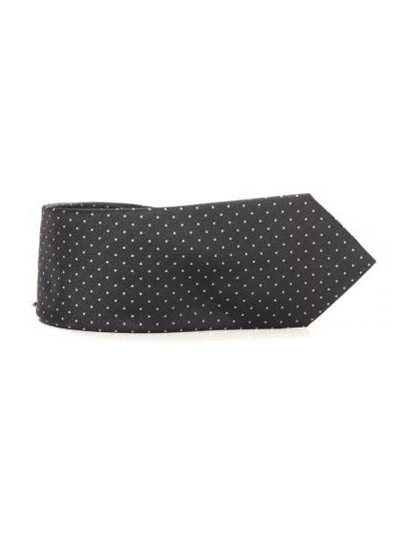 Jedwabny krawat Emporio Armani w grochy czarny