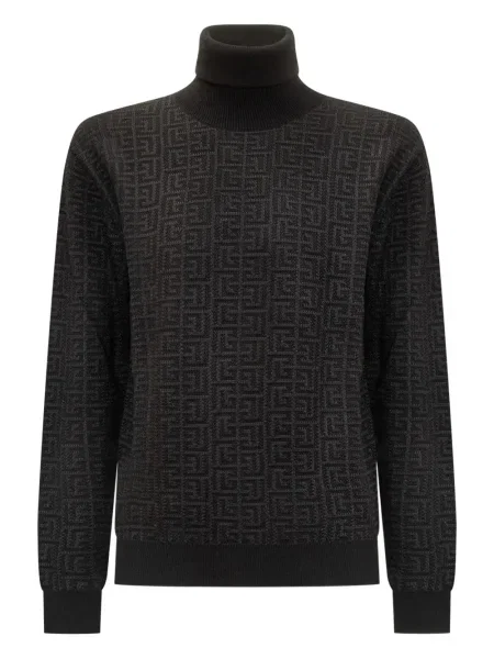 Sweter z golfem dziecięcy Balmain czarny