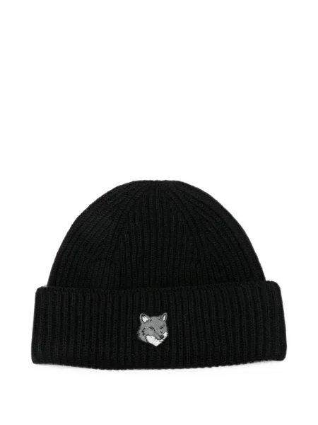 Căciulă Maison Kitsune tricotate negru