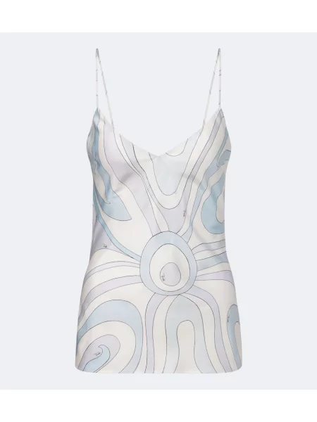 Top Pucci de mătase albastru