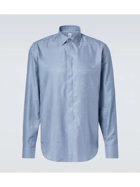 Svilena srajca Berluti modra