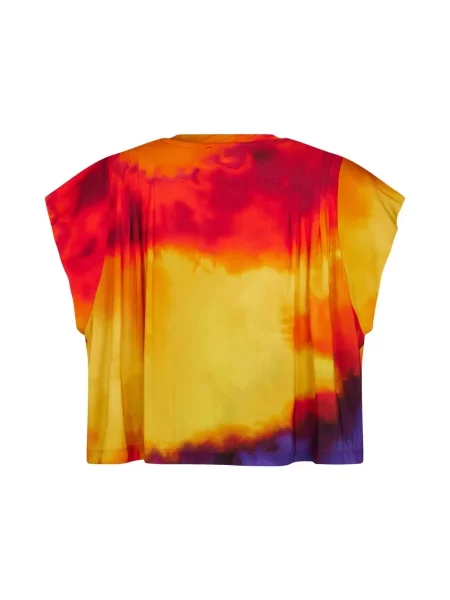 Tie-dye marškinėliai Rabanne apvaliu kaklu oranžinė