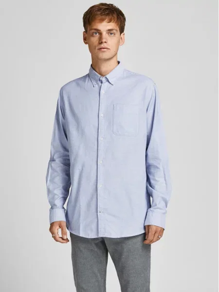 JACK & JONES Marškiniai Oxford šviesiai mėlyna