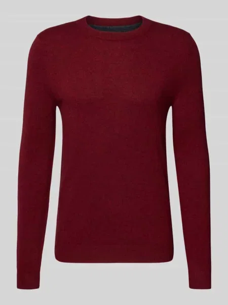 Sweter z dzianiny z mieszanki wełny z domieszką kaszmiru Mcneal bordowy