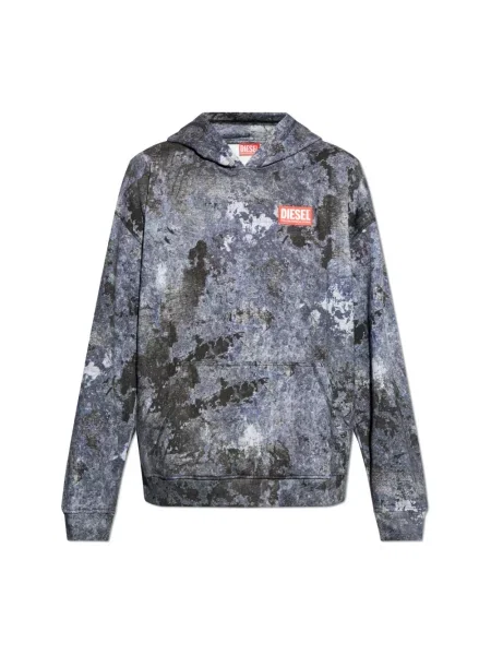 Bluza z kapturem Diesel z kapturem szara