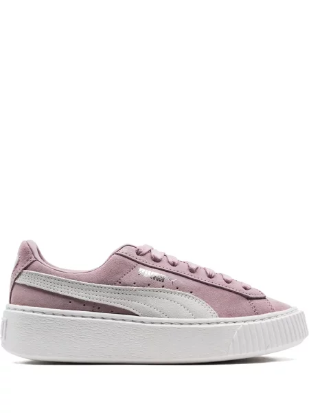 Sneakerși Puma Platform din piele de căprioară cu platformă roz