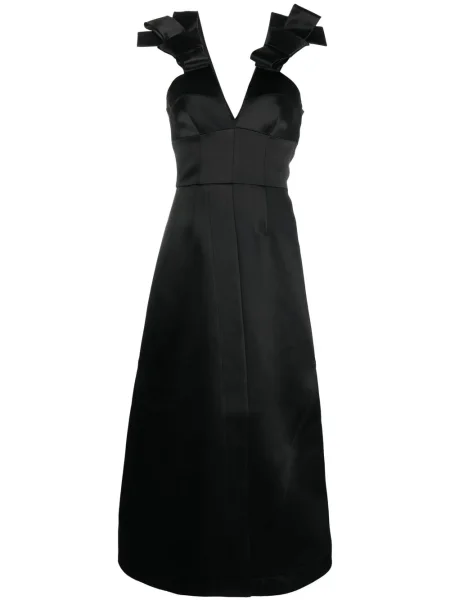 Rochie midi Jil Sander cu funde până la genunchi de costum negru