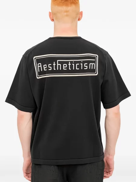 Tricou Devoa tricotate cu imagine negru