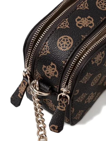 Geanta crossbody Guess cu autograf negru
