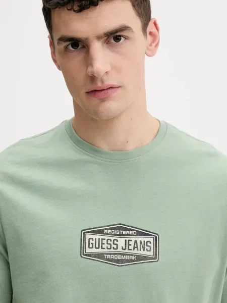 Футболка Guess Jeans з принтом зелений