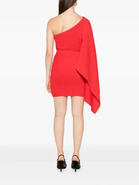 Rochie mini Solace London cu un umăr gol de costum roșu