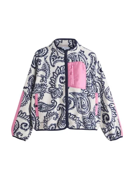 Next Jachetă fleece bleumarin / roz deschis alb