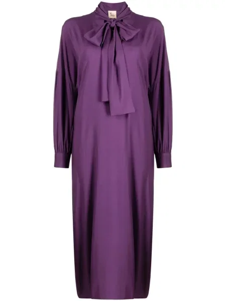 Sukienka midi Paula do kolan garniturowa fioletowa