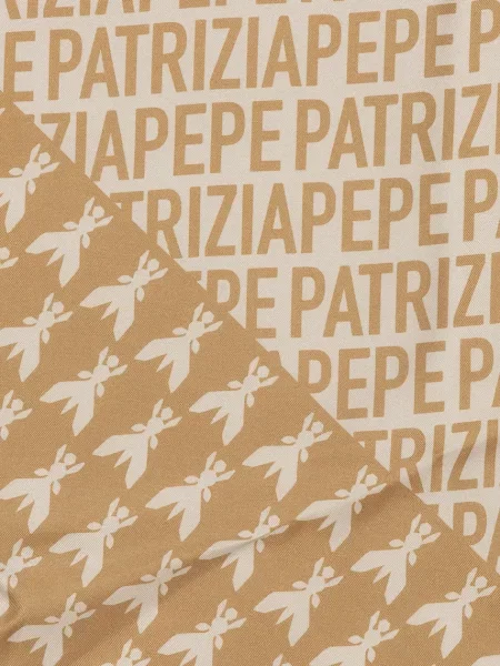 Fular Patrizia Pepe de mătase bej