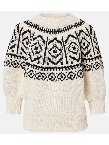 Pulover Altuzarra din jacard alb