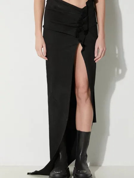 Rick Owens spódnica jeansowa Denim Skirt Edfu Skirt Long mini ołówkowa czarny