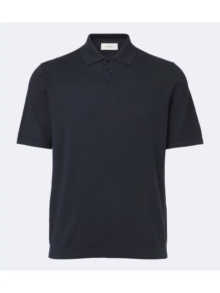 Tricou polo Lisa Yang din cașmir albastru