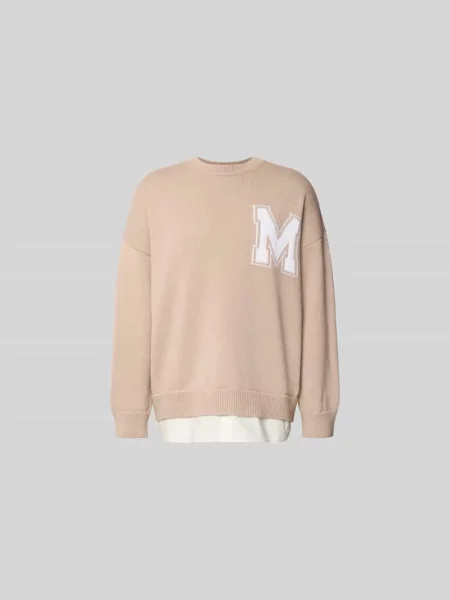 Oversized sweter z mieszanki wełny Mm6 Maison Margiela beżowy