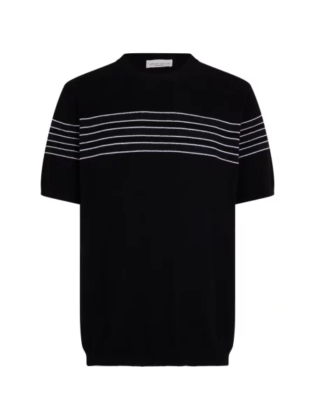Tricou Roberto Collina cu dungi negru
