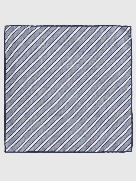 Шелковый платок Brunello Cucinelli в полоску голубой