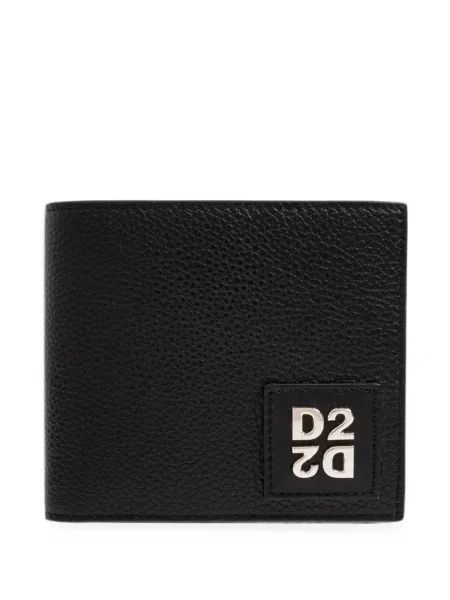 Portofel Dsquared2 din piele cu autograf negru