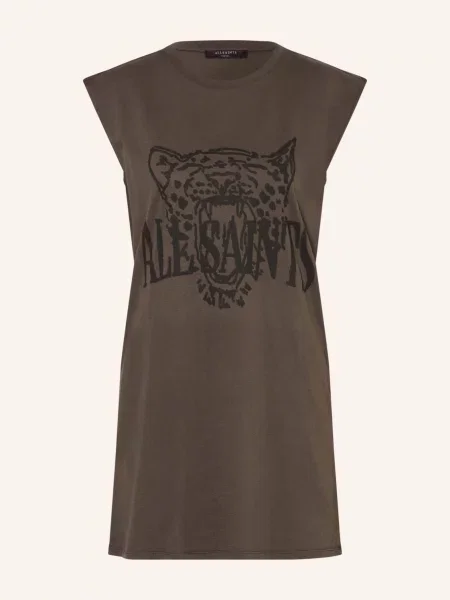 Šaty AllSaints Wild Brooke Dress Washed Grey S šedé