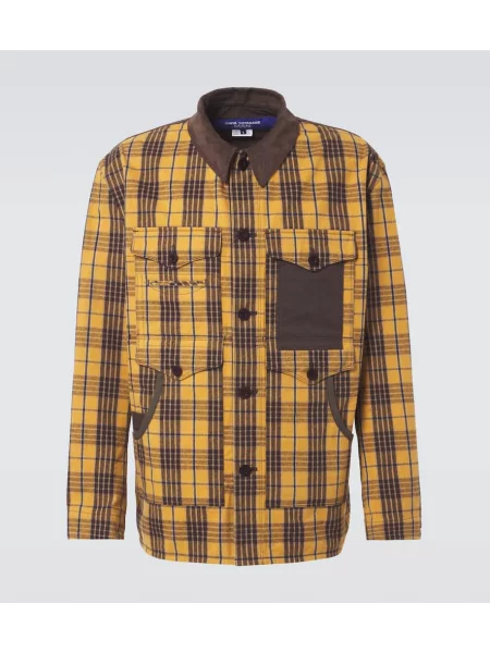 Geacă Junya Watanabe în carouri de flanelă galben