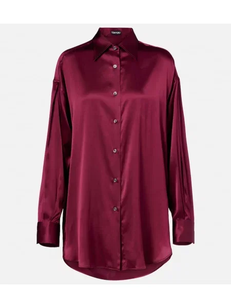 Satynowy top Tom Ford fioletowy