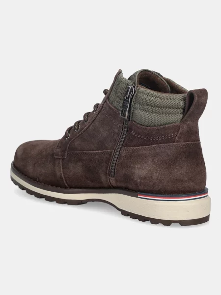 Semišové kotníkové boty Tommy Hilfiger hnědé