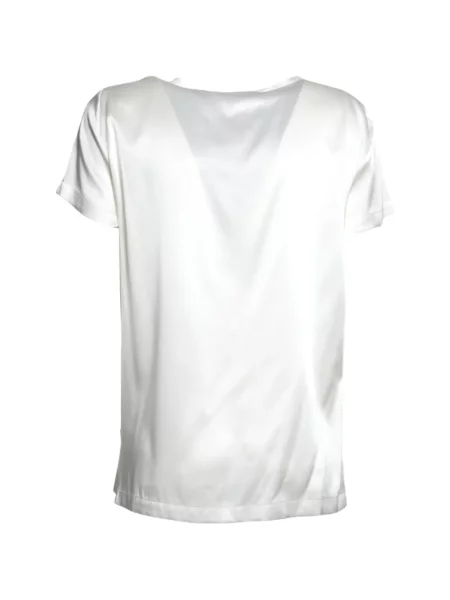 Tricou Solotre din satin alb