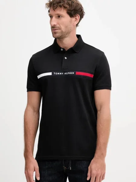 Tommy Hilfiger polo z aplikacją czarny