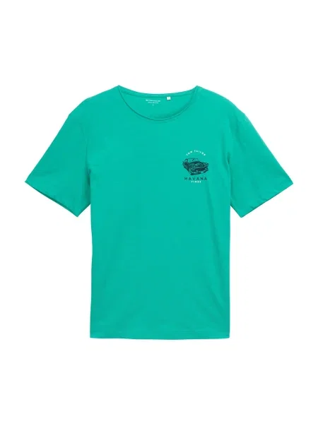 TOM TAILOR Tricou albastru marin / turcoaz alb